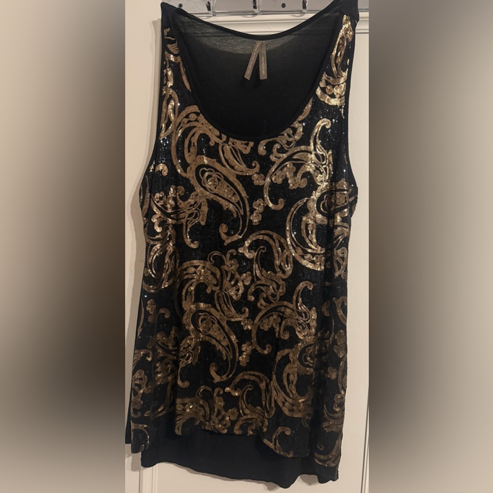 Penningtons Black and Gold Patterned Blouse